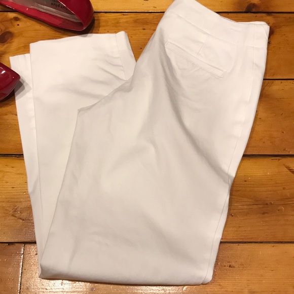 Talbots Pants - Talbots Heritage white side zip ankle pants sz4